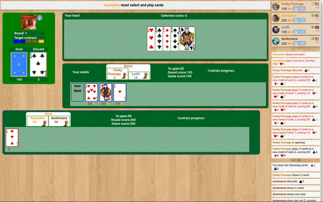 play for free hand and foot card game online