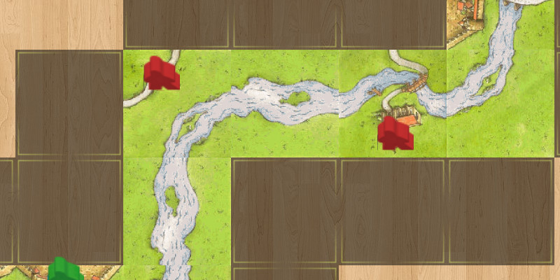 Details about   CarcassonneTurning River With Garden Landscape TileOfficial Game Piece 